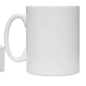 Печать на кружке с белой ручкой